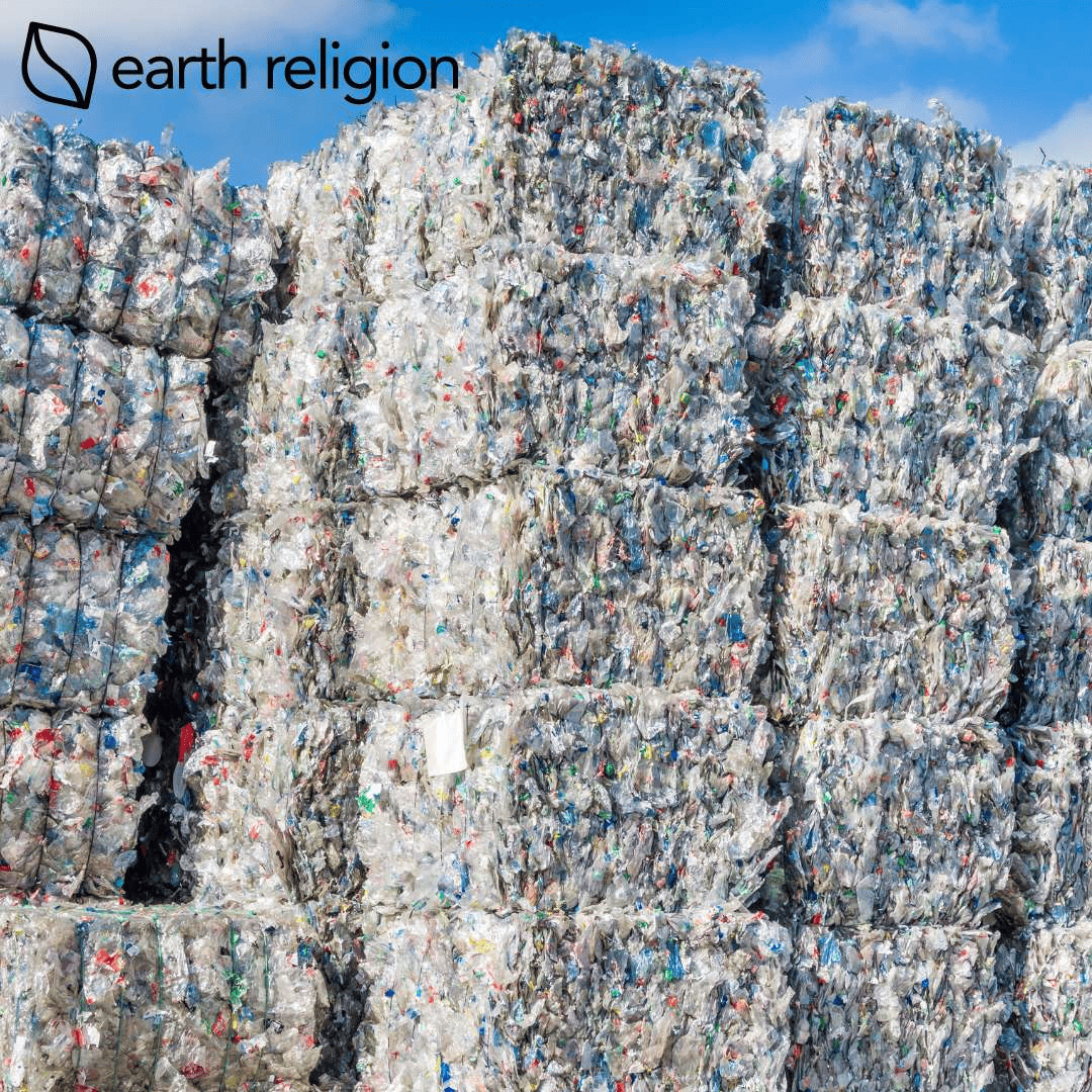 A tower of recycled nylon products.
